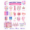 Unicorn Theme Birthday Decoration Combo Kit | Complete Birthday Party Set