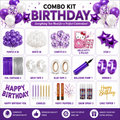 Purple & White Hello Kitty Birthday Decoration Combo Kit | Complete Party Set