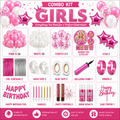 Barbie Theme Birthday Decoration Combo Kit | Pink & White Complete Party Set