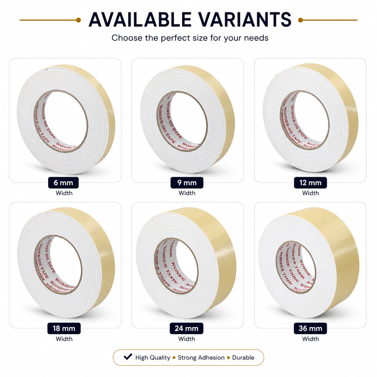 Double Sided Foam Adhesive Tape Roll – Strong Self Adhesive Mounting Tape for Party Decoration