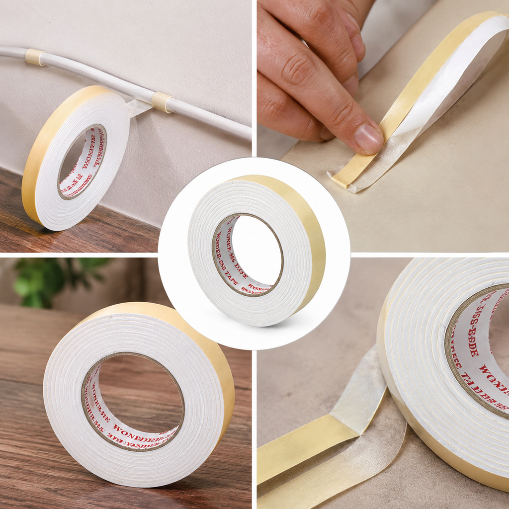 Double Sided Foam Adhesive Tape Roll – Strong Self Adhesive Mounting Tape for Party Decoration