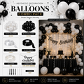 Aesthetic Black & White Birthday Decoration Combo Pack | Elegant Party Set