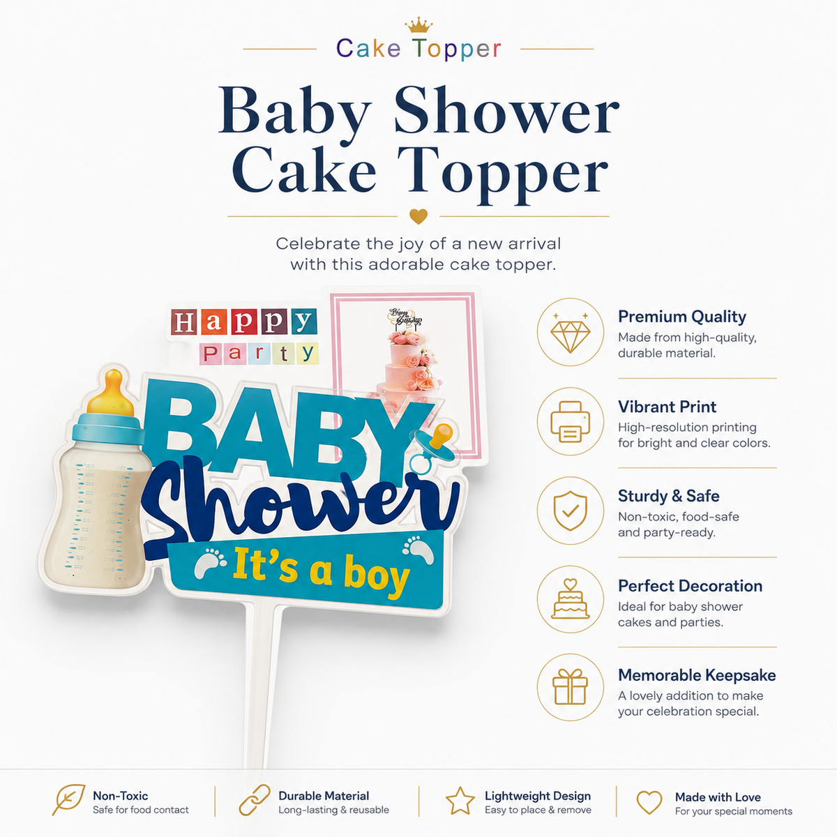 Baby Shower Boy Decoration Kit – It’s a Boy Birthday & Baby Shower Decoration Set