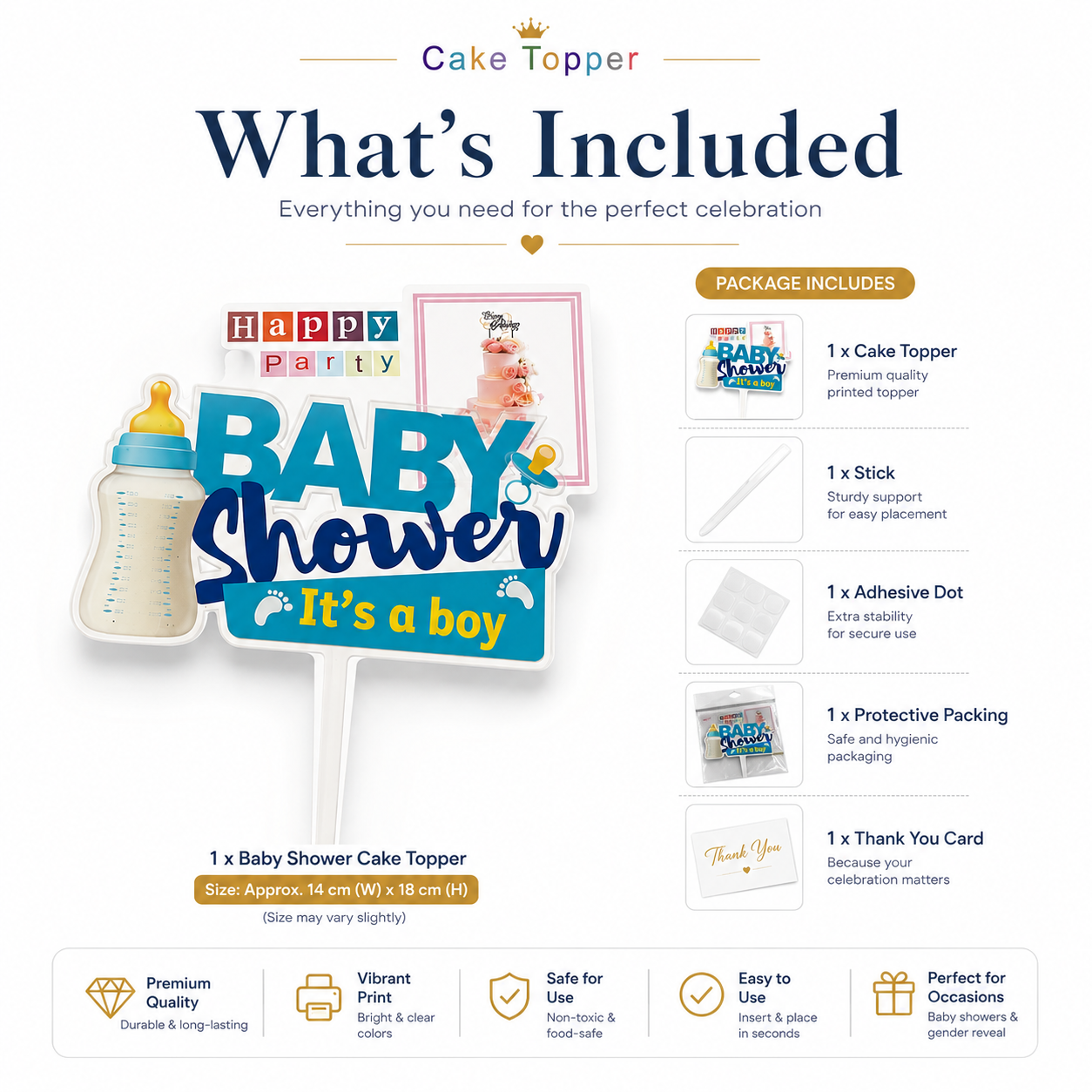 Baby Shower Boy Decoration Kit – It’s a Boy Birthday & Baby Shower Decoration Set
