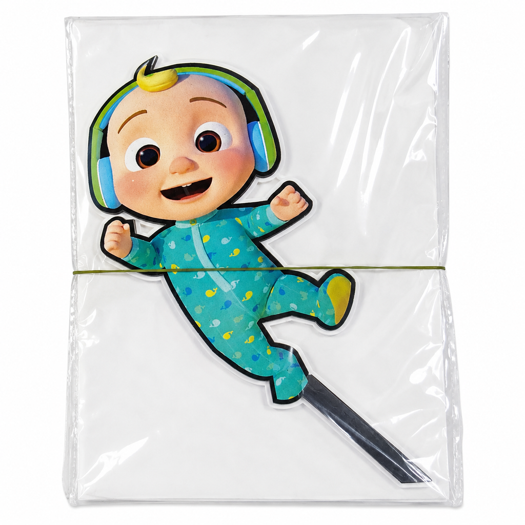 Cute Baby Boy Cartoon Cake Topper – Blue Theme Birthday & Baby Shower Decoration