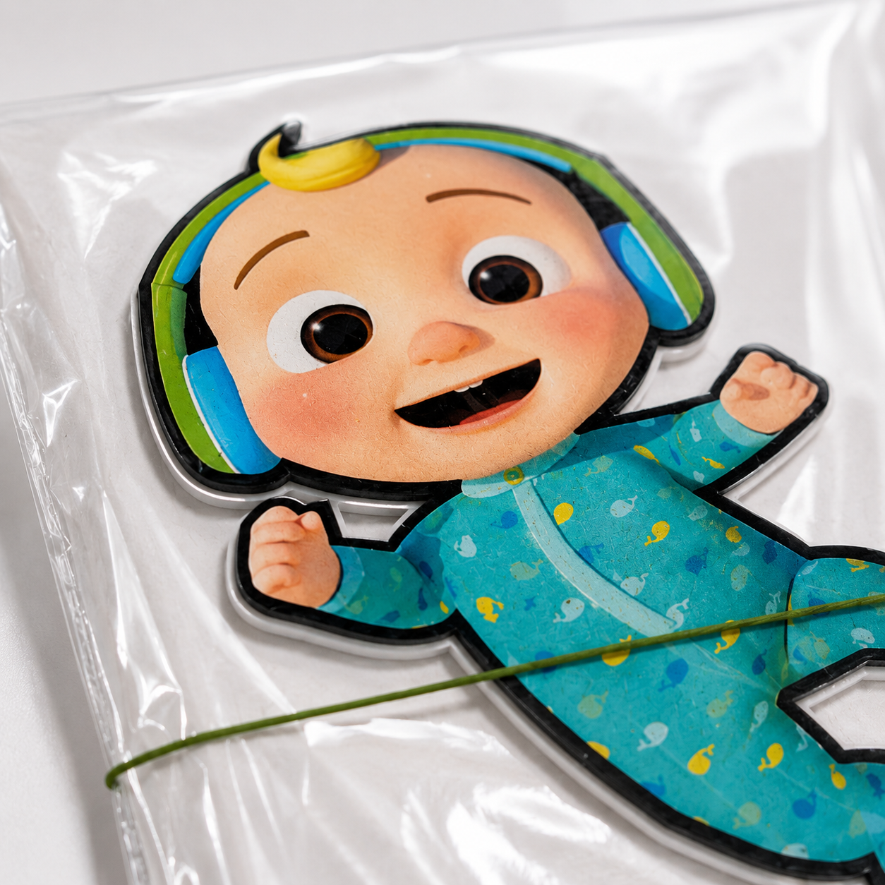 Cute Baby Boy Cartoon Cake Topper – Blue Theme Birthday & Baby Shower Decoration