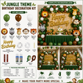 Jungle Theme Birthday Decoration Combo Kit – Green, Brown & White Animal Theme