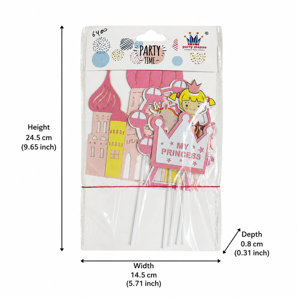 Princess Theme Cake Topper Set – Pink Castle & My Princess Birthday Decoration