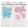 Baby Shower Cake Topper – Boy & Girl Theme Birthday Cake Decoration