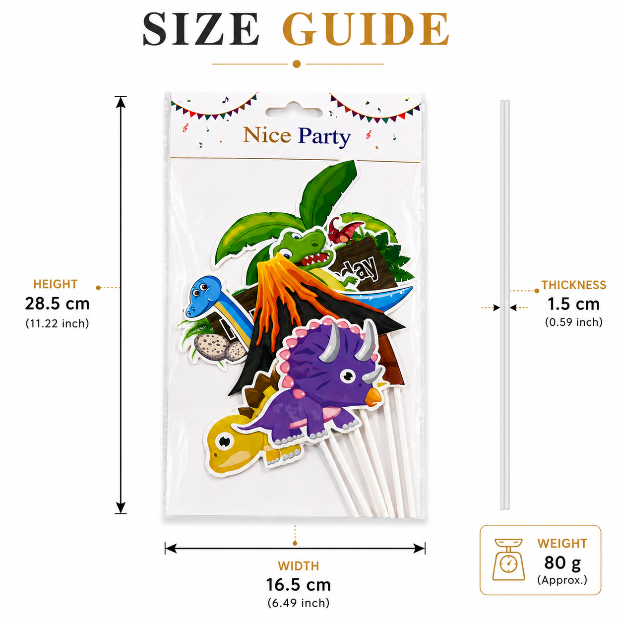 Dinosaur Cake Topper Set – Jurassic Theme Birthday Cake Decoration