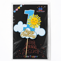 Number 1 Happy Birthday Cake Topper – Blue Theme Cake Decoration