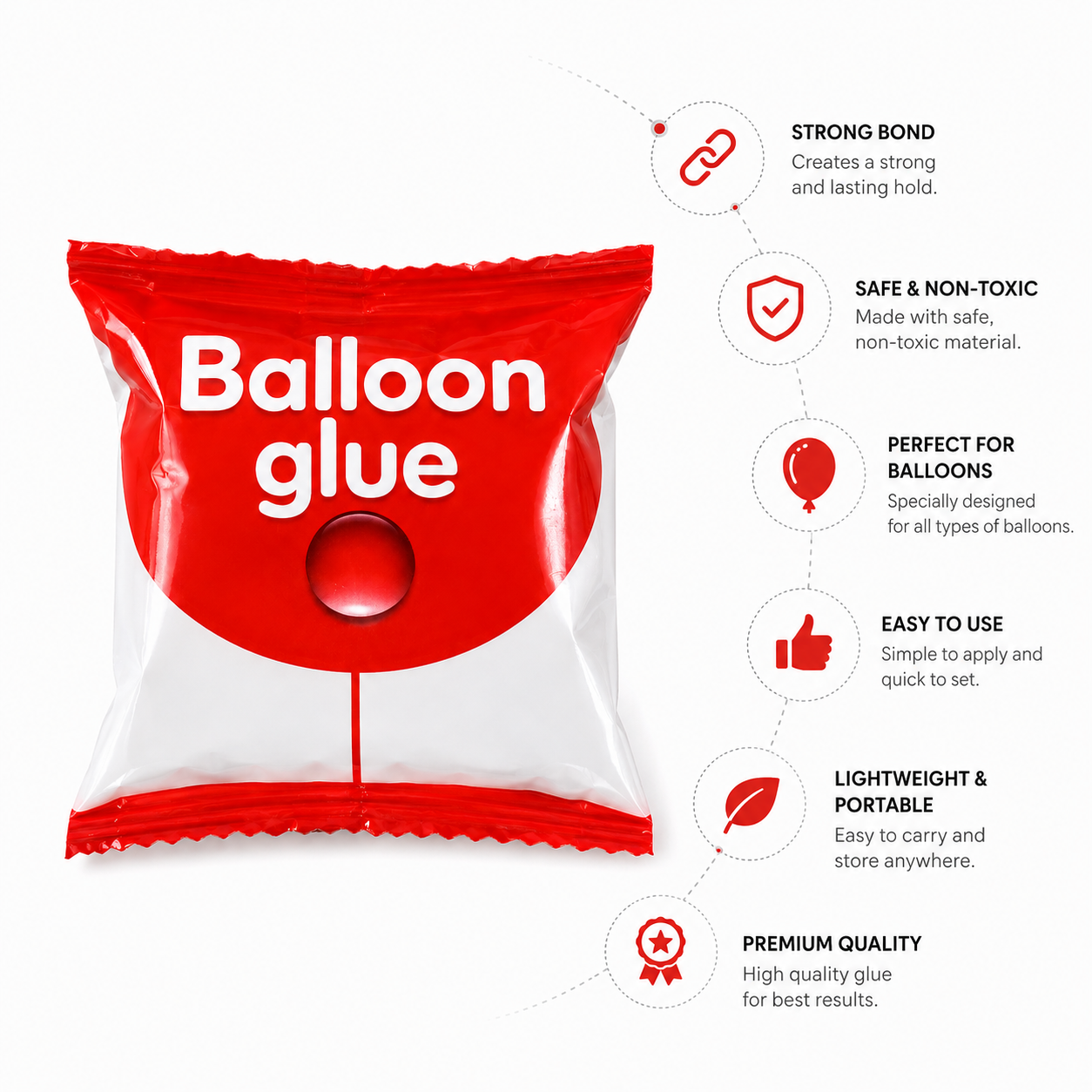 Balloon Glue Dots for Party Decoration | Double Sided Strong Adhesive (100 Glue Dots)