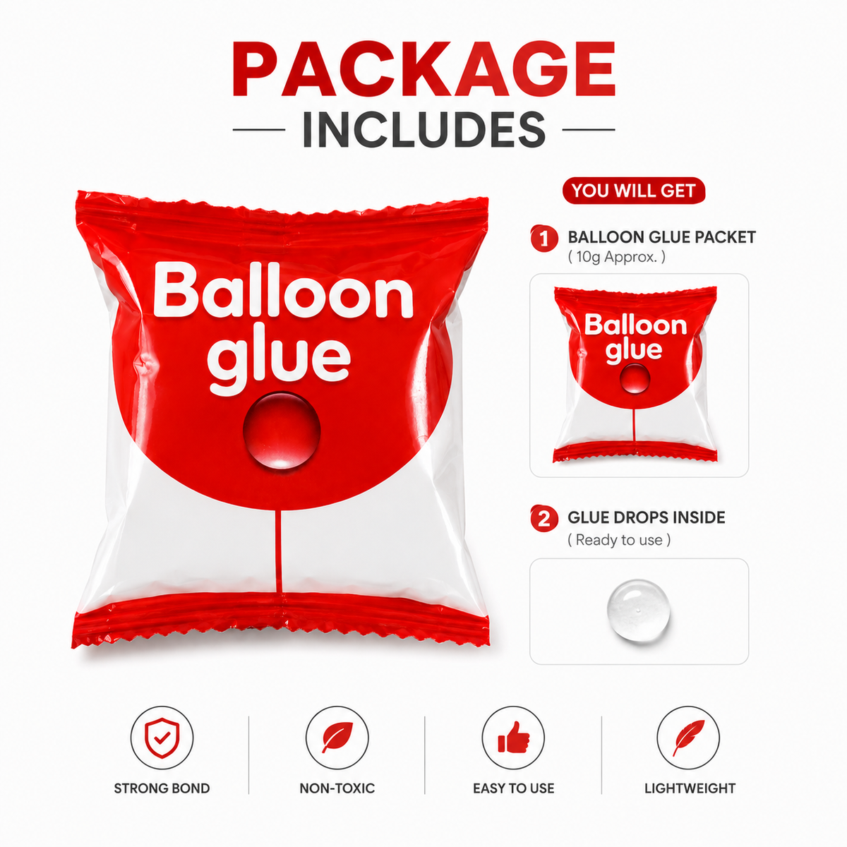 Balloon Glue Dots for Party Decoration | Double Sided Strong Adhesive (100 Glue Dots)