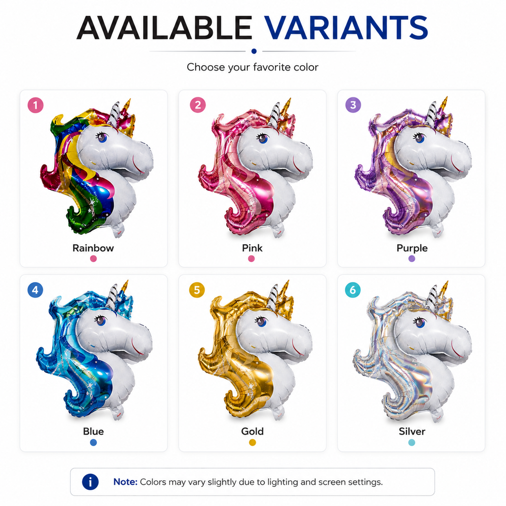Available Unicorn Balloon Variant