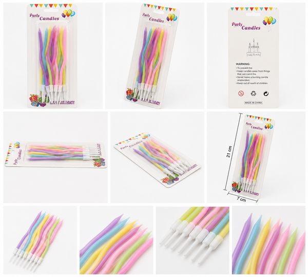 Colorful Wavy Birthday Cake Candles