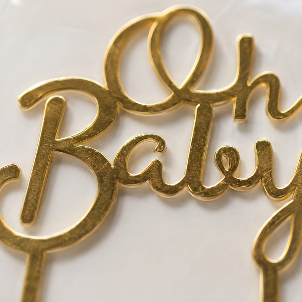 Oh Baby Gold Cake Topper | Baby Shower & Celebration Cake Decoration