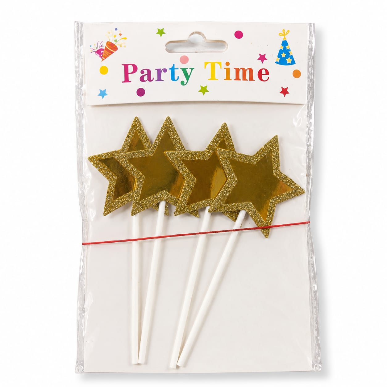 Gold Star Cake Topper Set – Glitter Star Birthday Cake Decoration