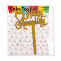 Happy Anniversary Cake Topper – Gold Glitter Anniversary Cake Decoration