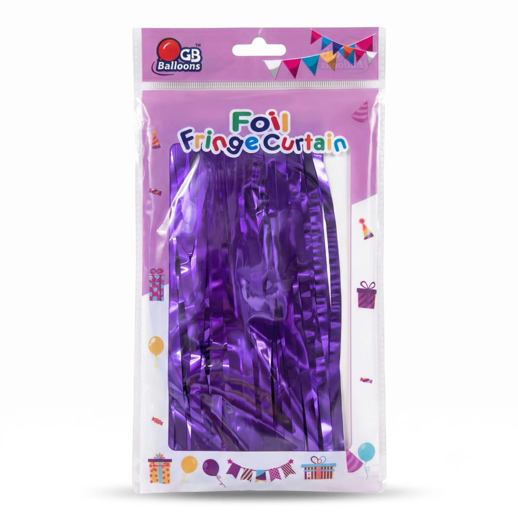 Purple Foil Fringe Curtain | Metallic Party Backdrop for Birthday & Events
