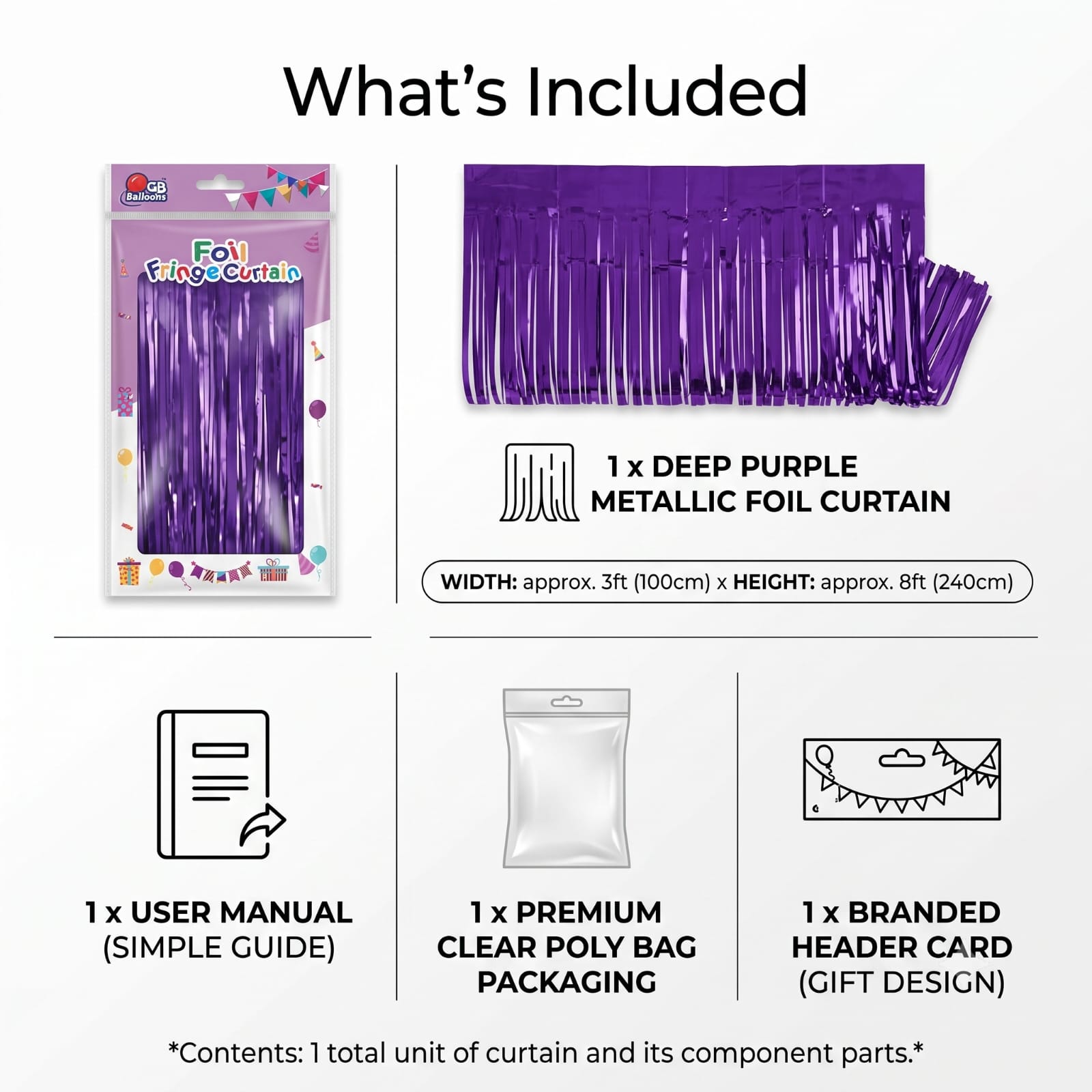 Purple Foil Fringe Curtain | Metallic Party Backdrop for Birthday & Events