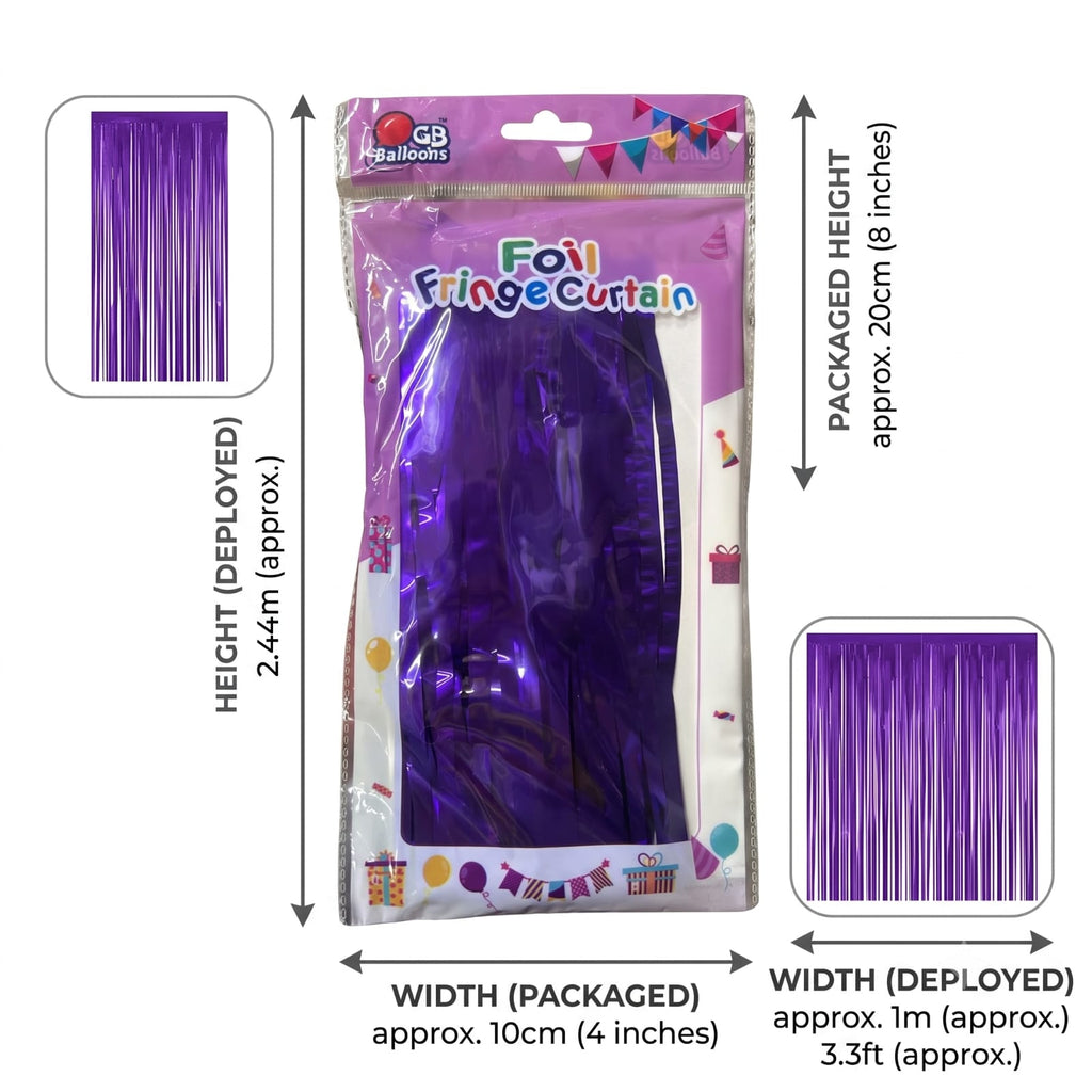 Purple Foil Fringe Curtain | Metallic Party Backdrop for Birthday & Events