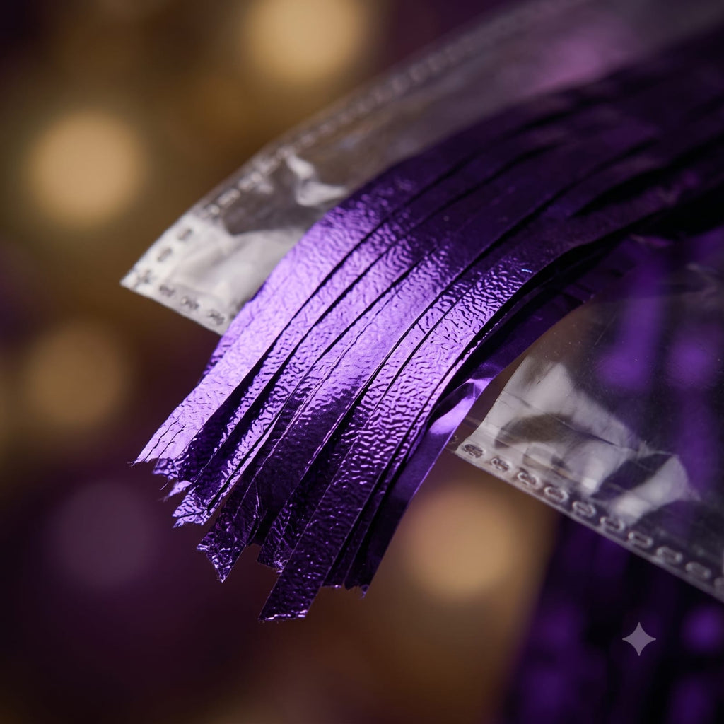 Purple Foil Fringe Curtain | Metallic Party Backdrop for Birthday & Events