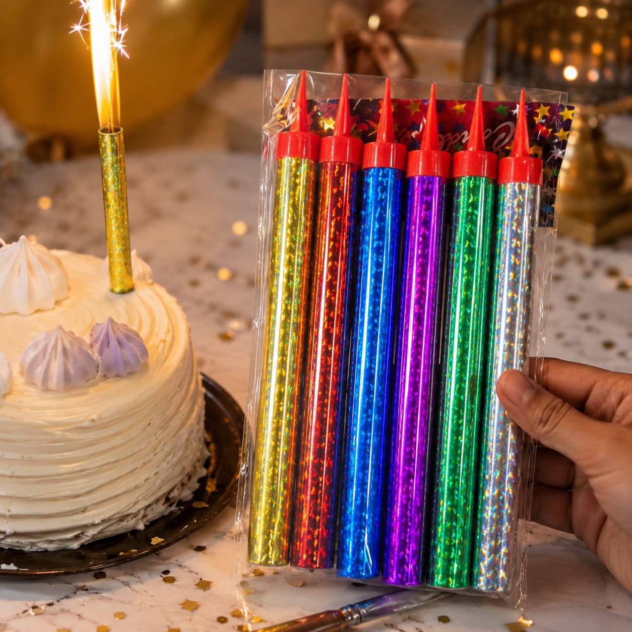 Metallic Party Popper Tubes – Multicolor Confetti Popper for Birthday & Celebrations