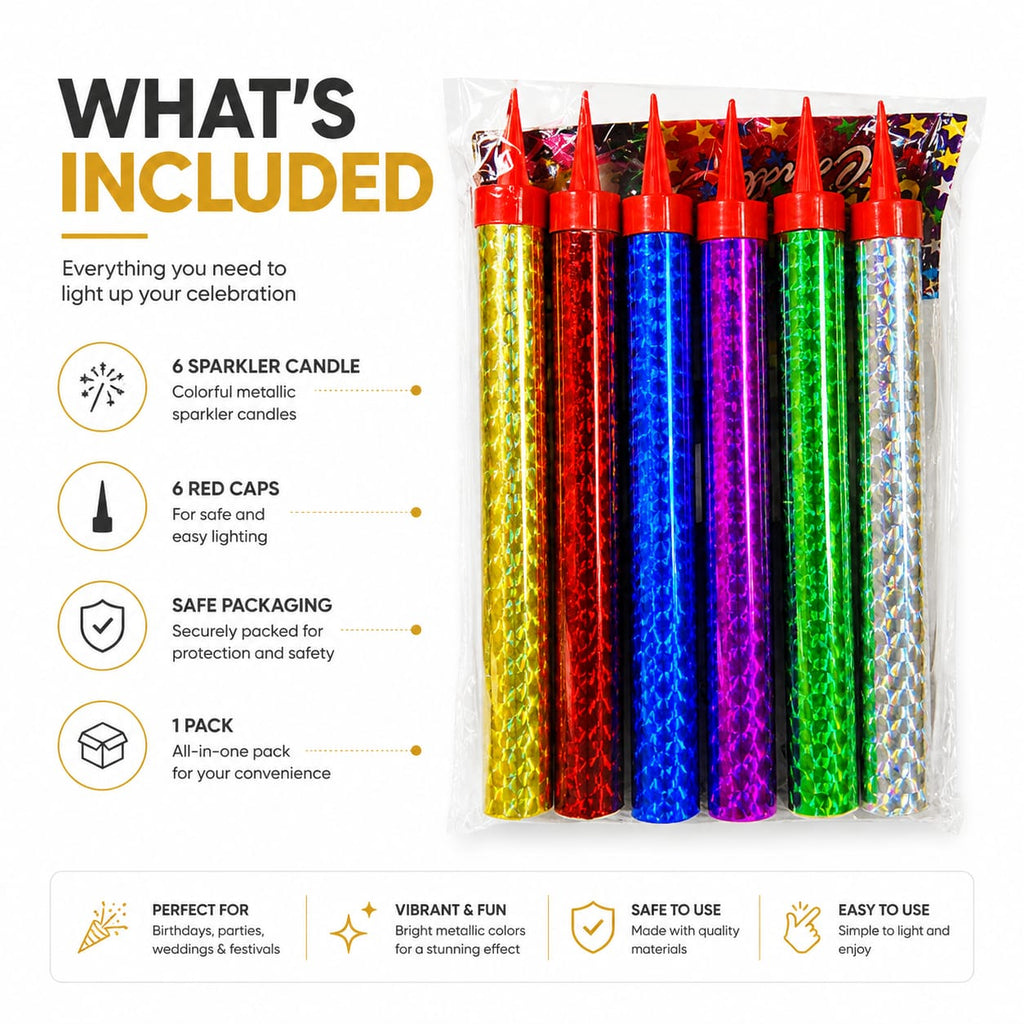 Metallic Party Popper Tubes – Multicolor Confetti Popper for Birthday & Celebrations