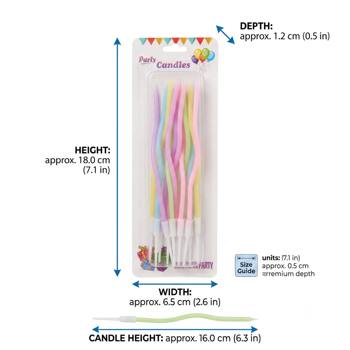 Pastel Spiral Birthday Candles – Multicolor Party Cake Candles
