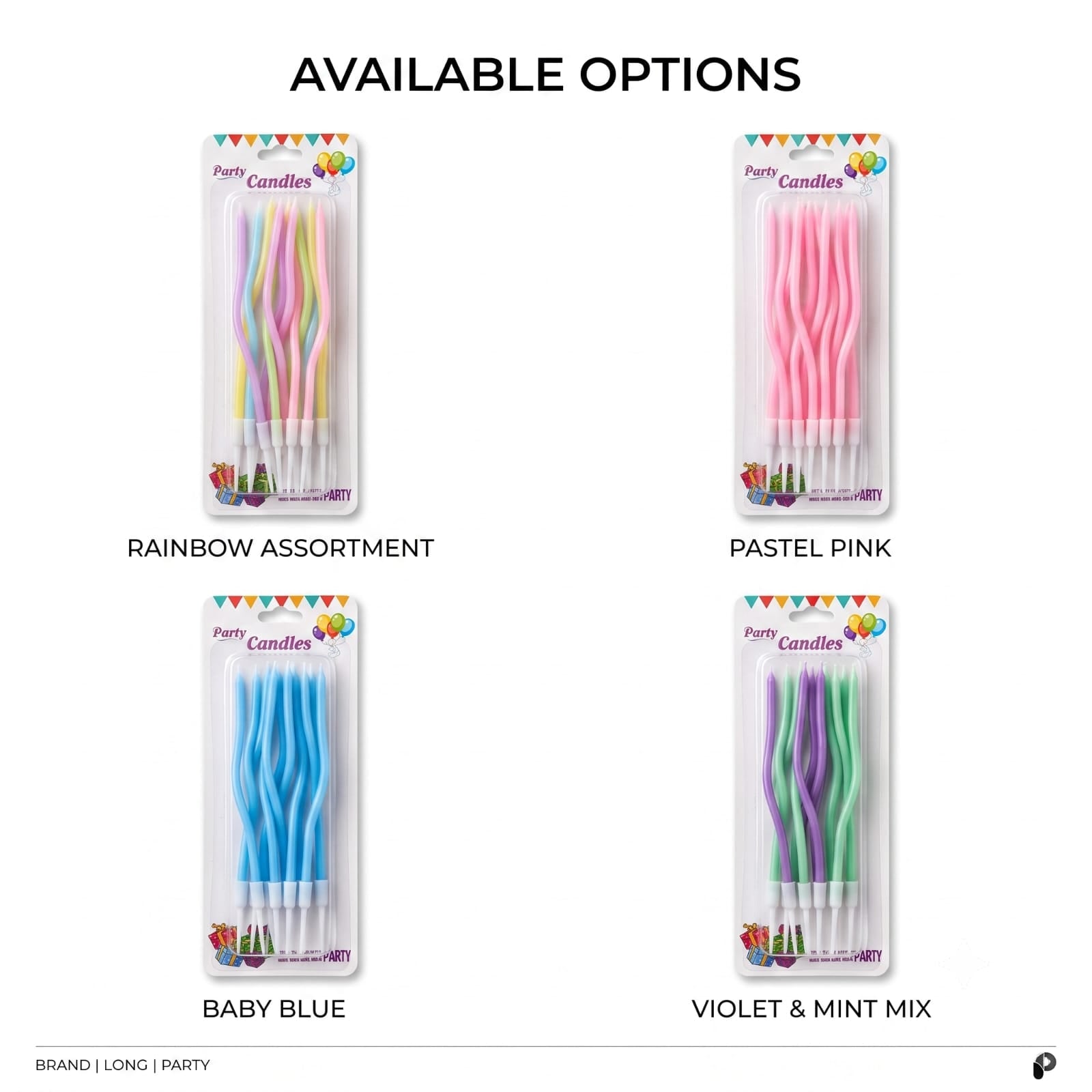 Pastel Spiral Birthday Candles – Multicolor Party Cake Candles