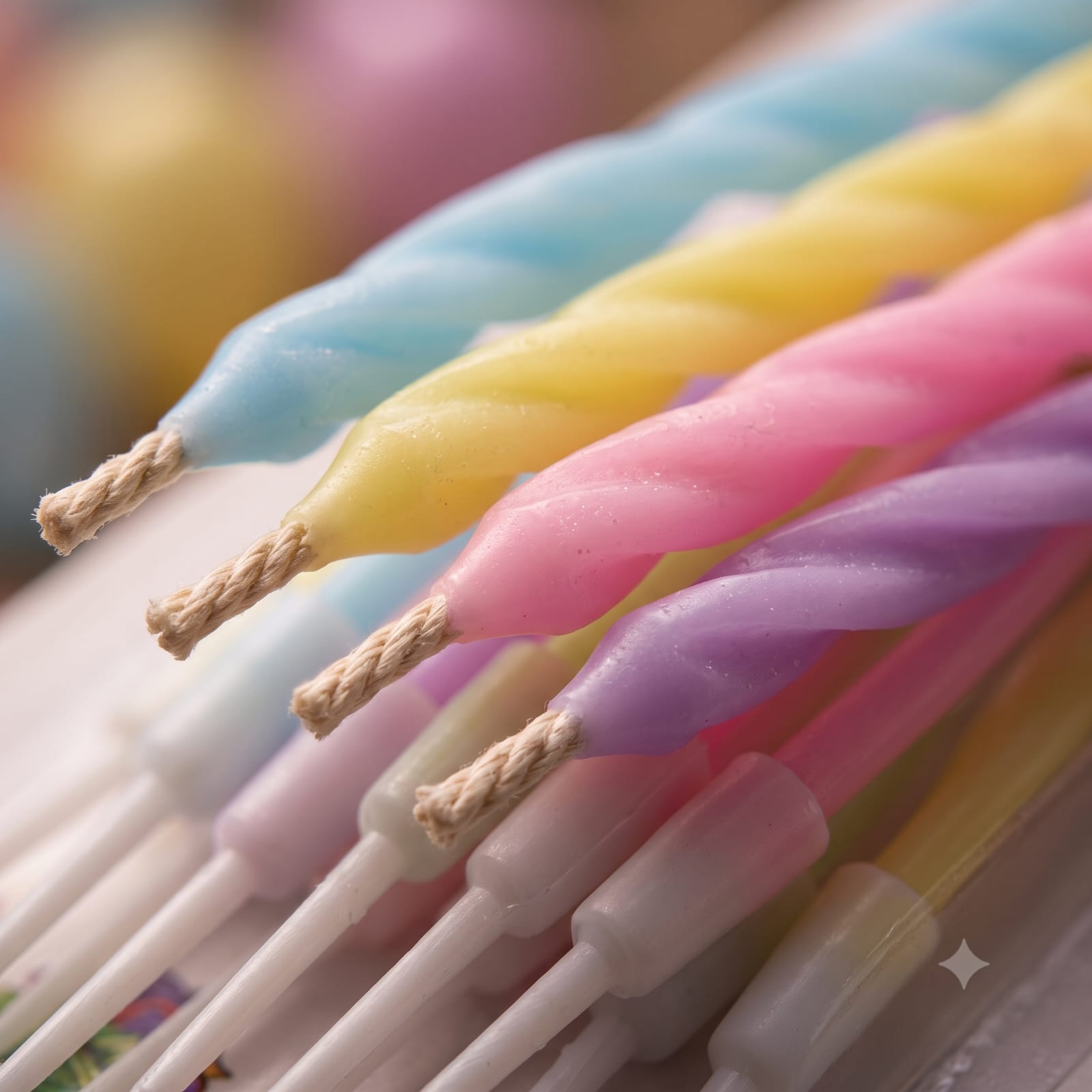 Pastel Spiral Birthday Candles – Multicolor Party Cake Candles