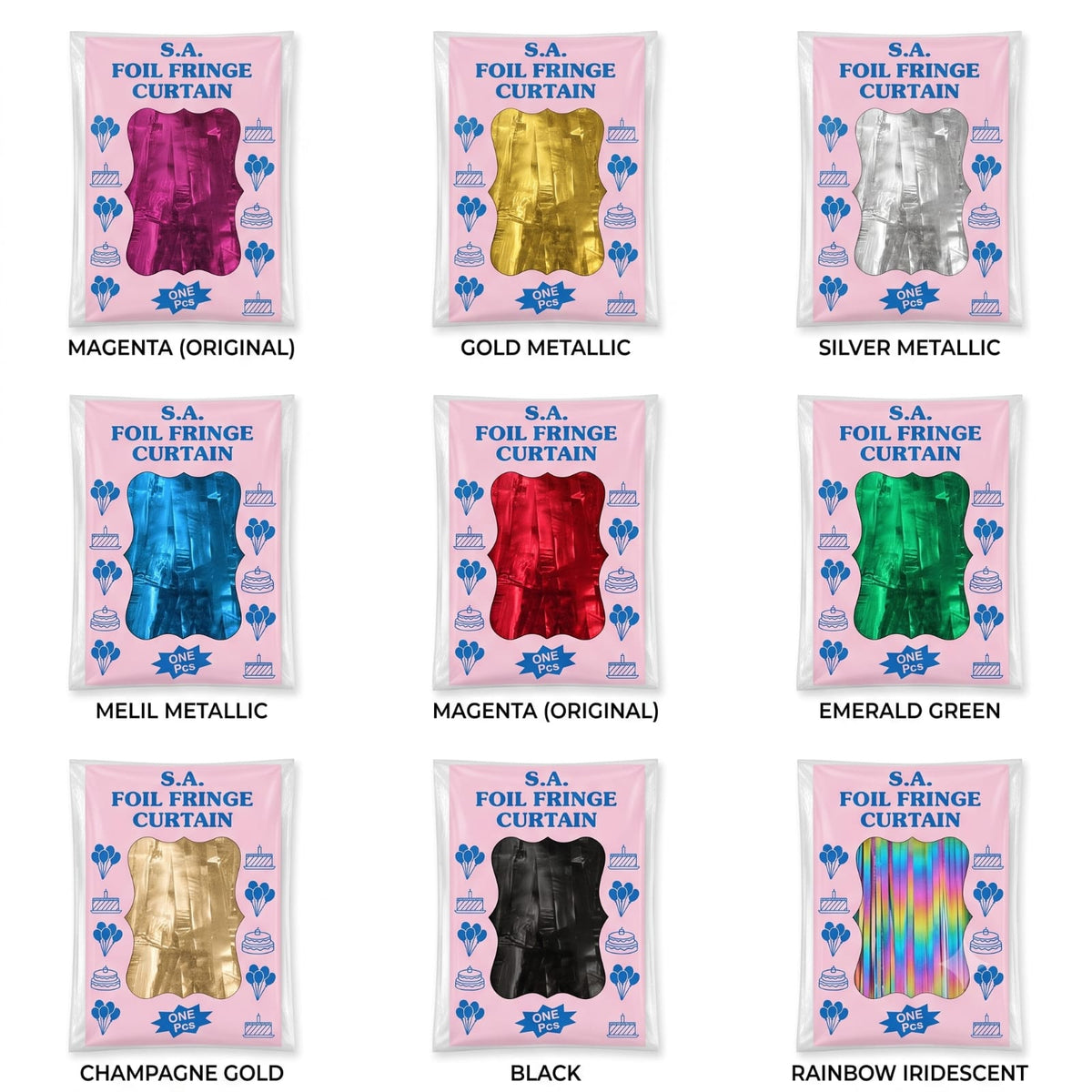 Pink Foil Fringe Curtain 1 Pc | Metallic Party Backdrop Decoration | Birthday & Celebration Decor