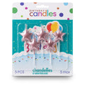 Pink Star Birthday Candles Set of 5 | Star Shaped Cake Candles | Birthday Cake & Party Decoration