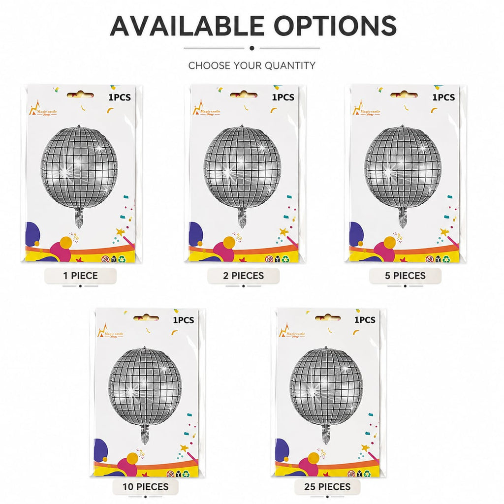 Silver Disco Ball Foil Balloon | 1 Pc Mirror Ball Balloon | Birthday, Party & Event Decoration