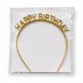 Happy Birthday Gold Tiara Headband | Birthday Crown for Women & Girls | Birthday Party Accessories