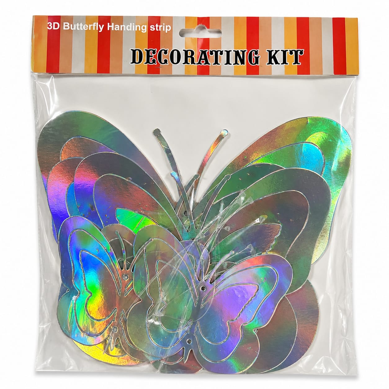3D Butterfly Wall Decoration Kit | Holographic Butterfly Stickers for Room, Birthday & Party Decoration (12 Pieces)