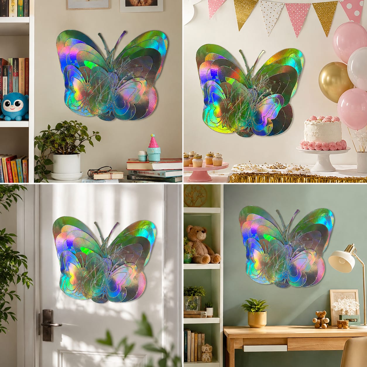 3D Butterfly Wall Decoration Kit | Holographic Butterfly Stickers for Room, Birthday & Party Decoration (12 Pieces)