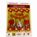 Happy Anniversary Decoration Kit – 60 Balloons, 2 Foil Curtains, Banner & 2 Heart Decorations