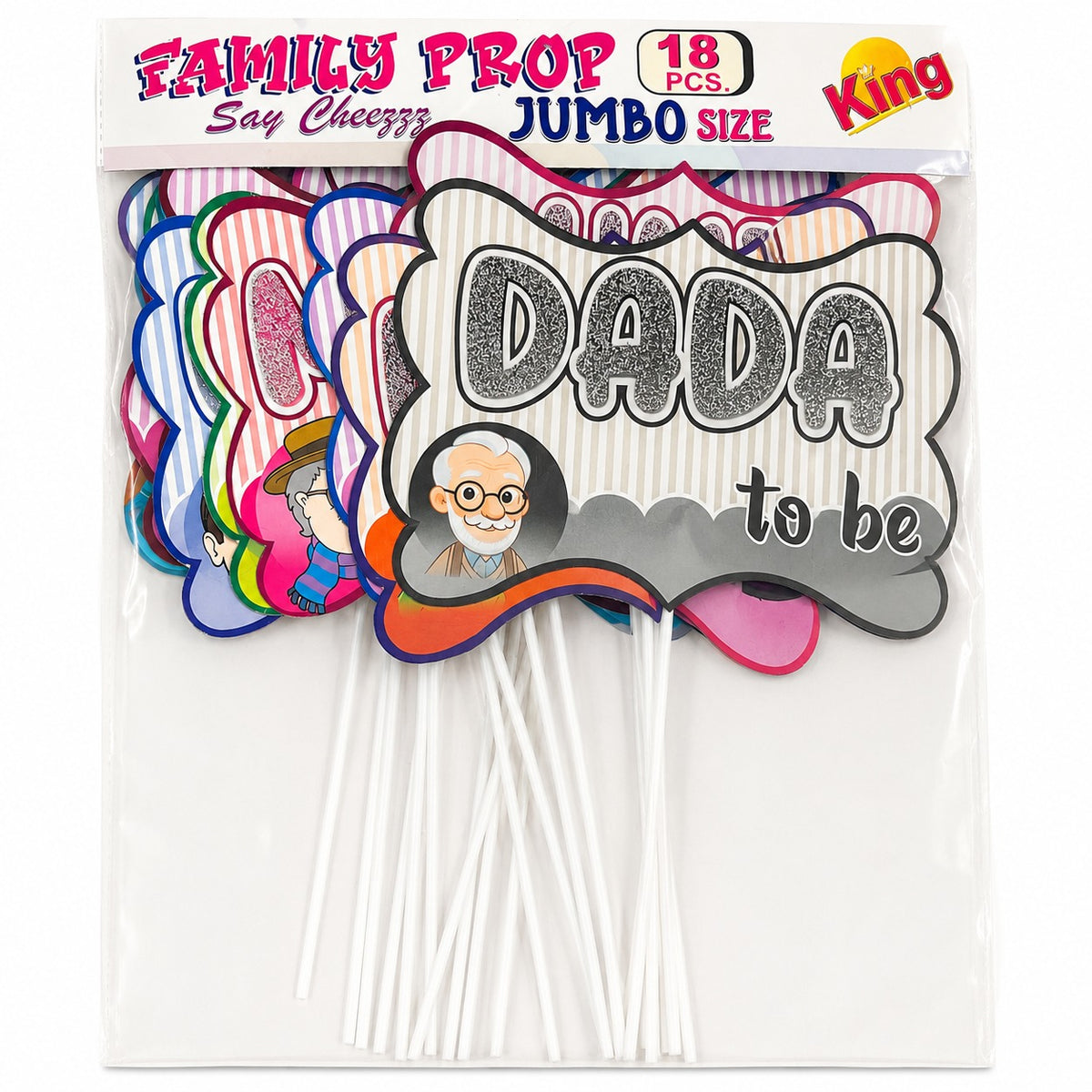 Baby Shower Family Photo Booth Props – 18 Pcs Jumbo Size