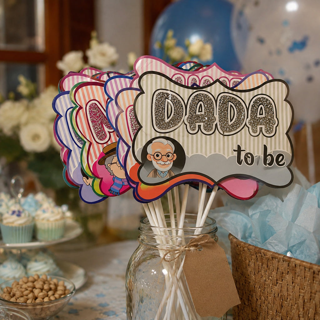 Baby Shower Family Photo Booth Props – 18 Pcs Jumbo Size