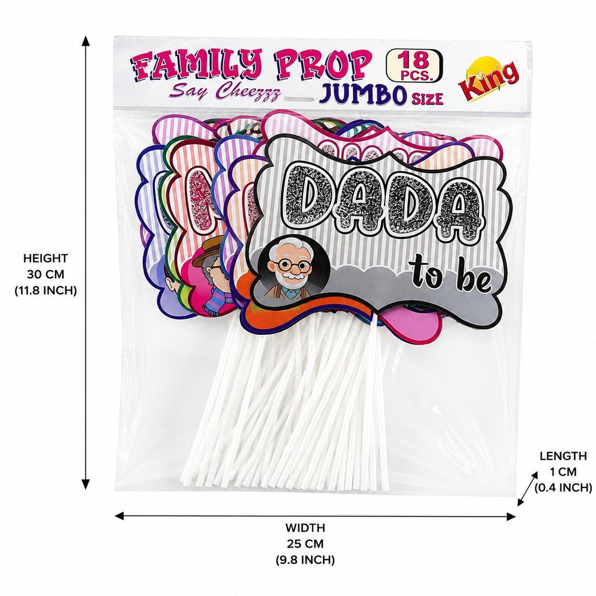 Baby Shower Family Photo Booth Props – 18 Pcs Jumbo Size