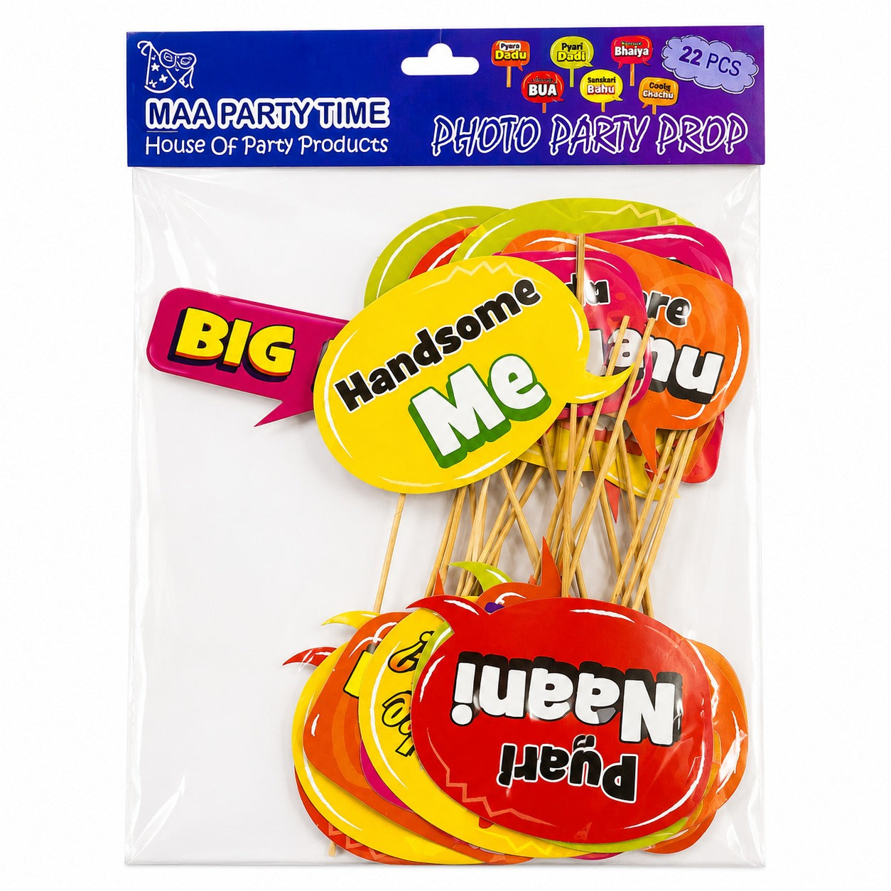 Family Photo Booth Props – 22 Pcs Party Photo Props Set