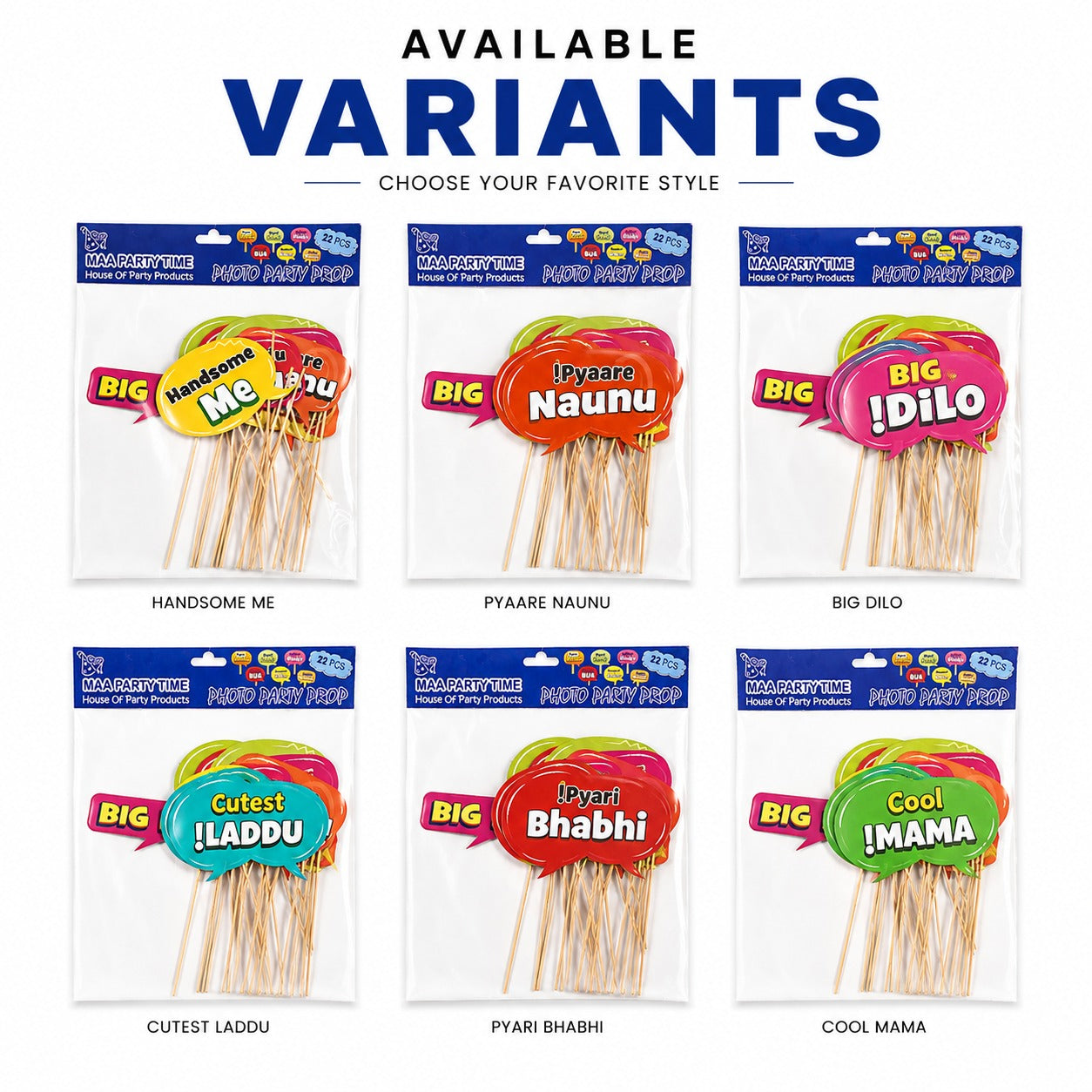 Family Photo Booth Props – 22 Pcs Party Photo Props Set