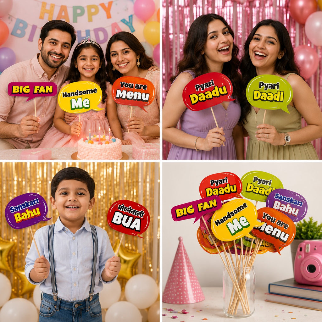Family Photo Booth Props – 22 Pcs Party Photo Props Set