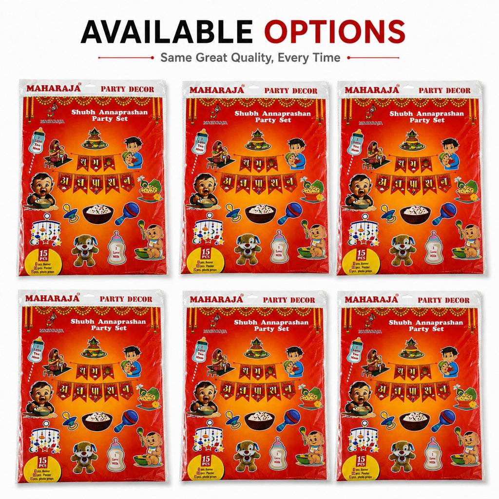 Shubh Annaprashan Decoration Set – 15 Pcs Baby Rice Ceremony Kit