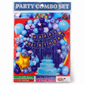 Happy Birthday Party Decoration Combo – 20 Metallic Balloons, 2 Foil Curtains & Star
