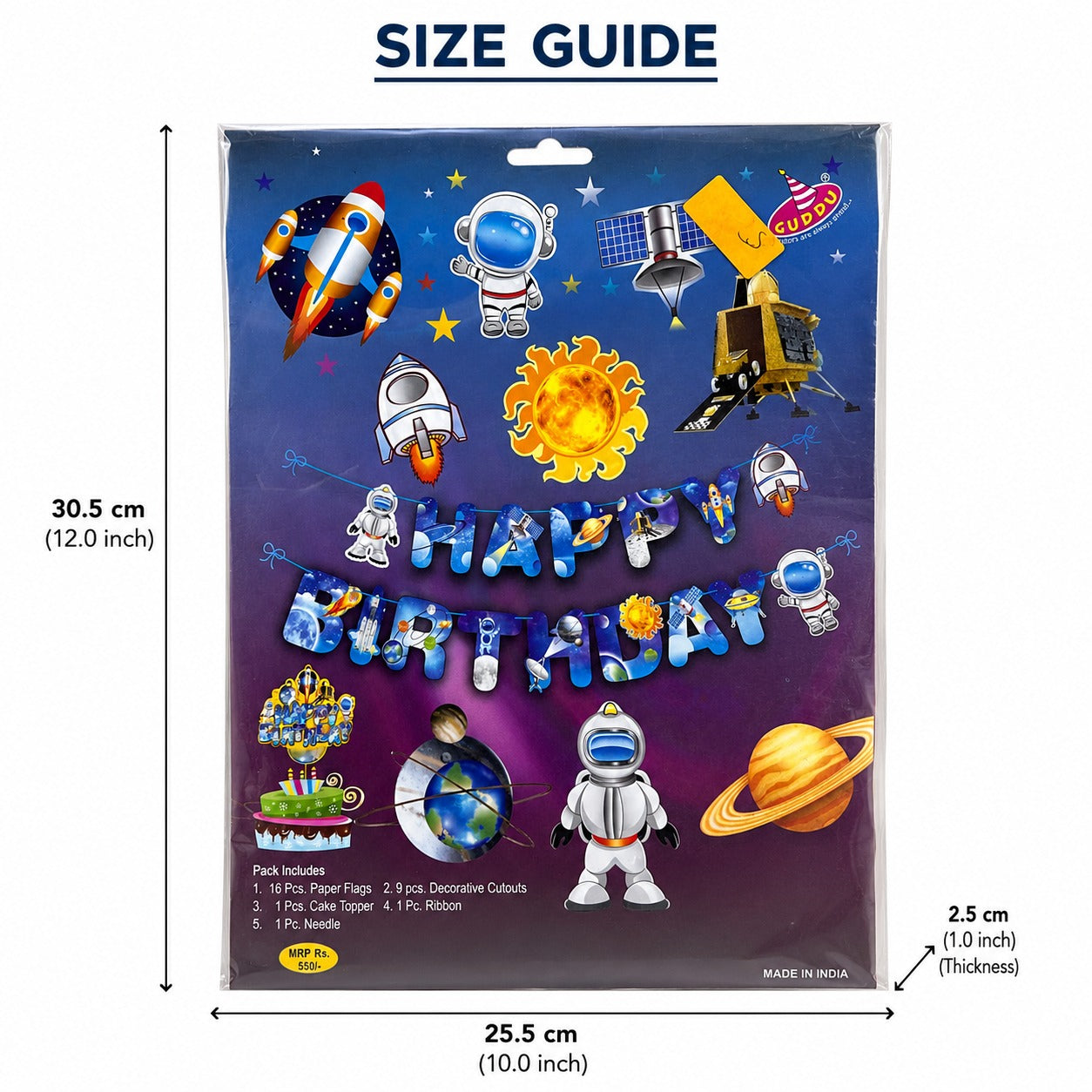 Space Theme Happy Birthday Decoration Set – Astronaut, Rocket & Planet Party Decor