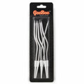 GeeBee Silver Metallic Wavy Birthday Cake Candles with Holders – 5 Pcs