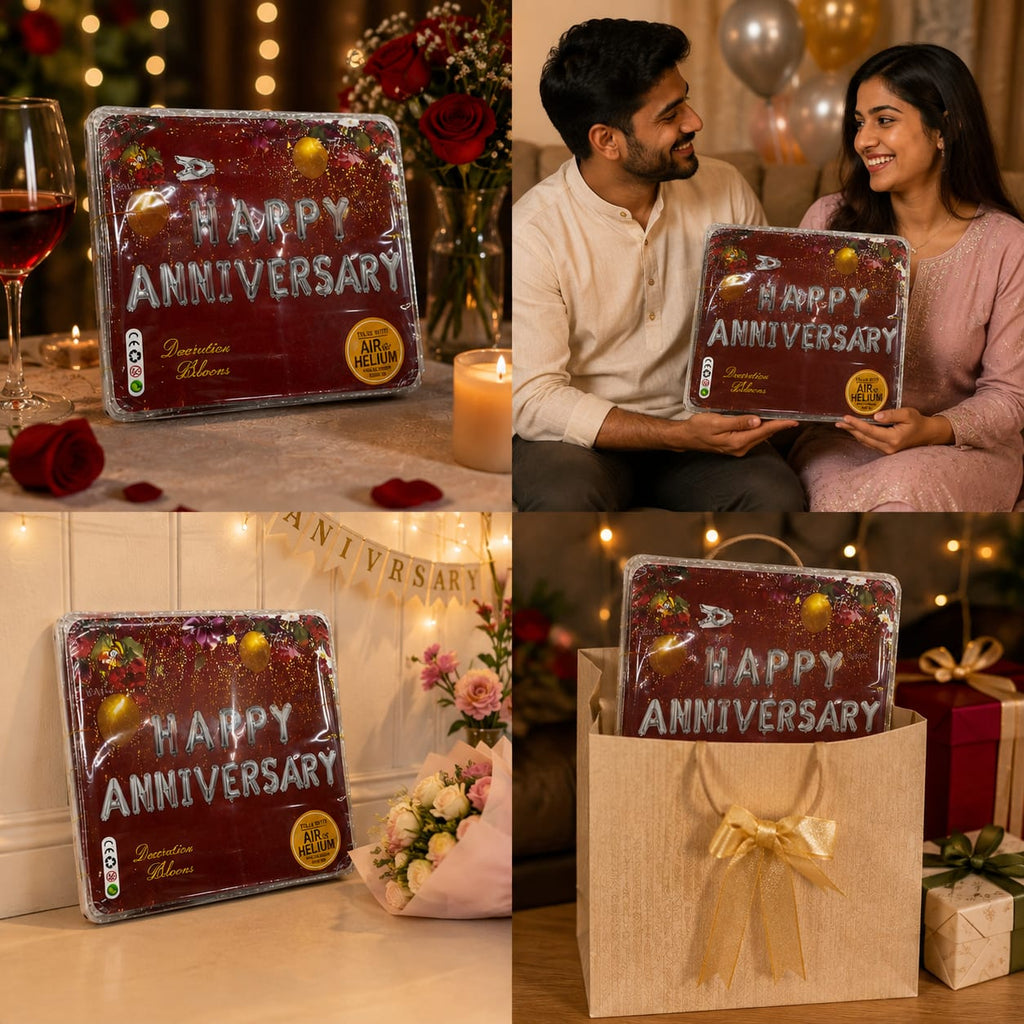 Happy Anniversary Decoration Kit – Red & Gold Party Decoration Set  Product Details