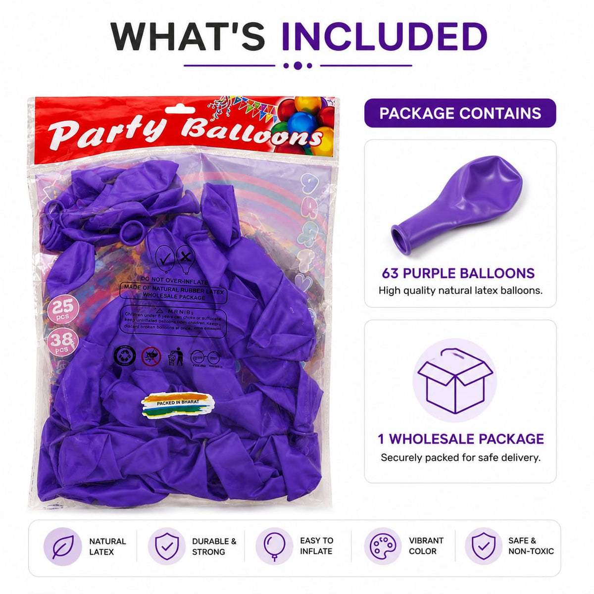 Purple Latex Balloons for Party Decoration – Premium Solid Purple Balloons